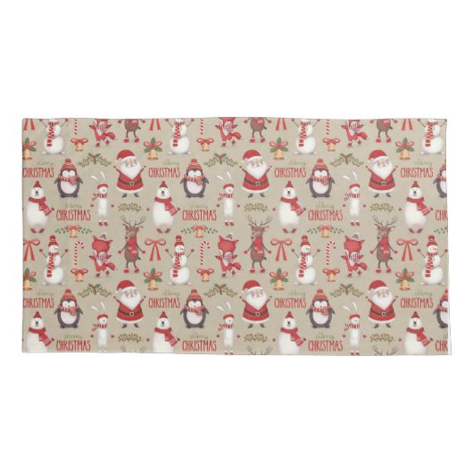 メリークリスマスサンタアンドフレンズ 枕カバー (裏面-左)