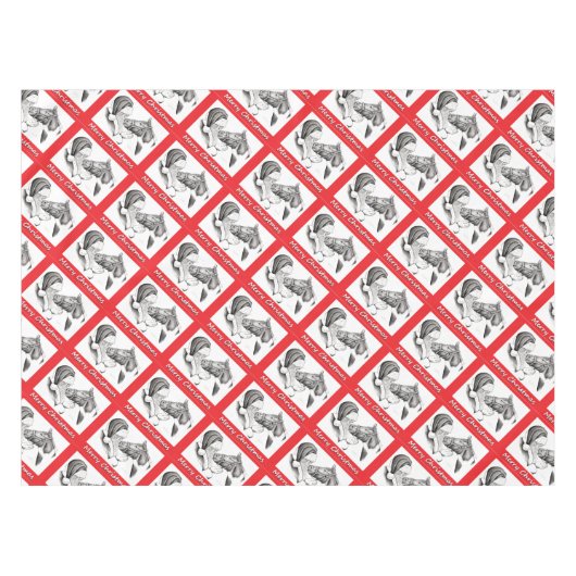 メリークリスマスサンタアンドホース テーブルクロス (正面(横))