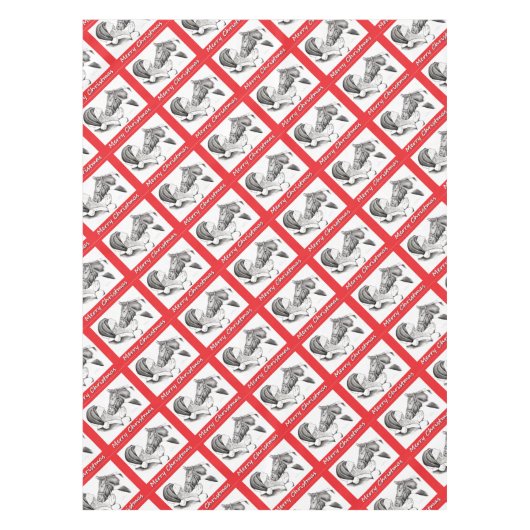 メリークリスマスサンタアンドホース テーブルクロス (正面)