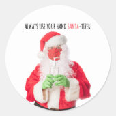 メリークリスマスサンタイン顔マスクサニタイザ2020 ラウンドシール (正面)