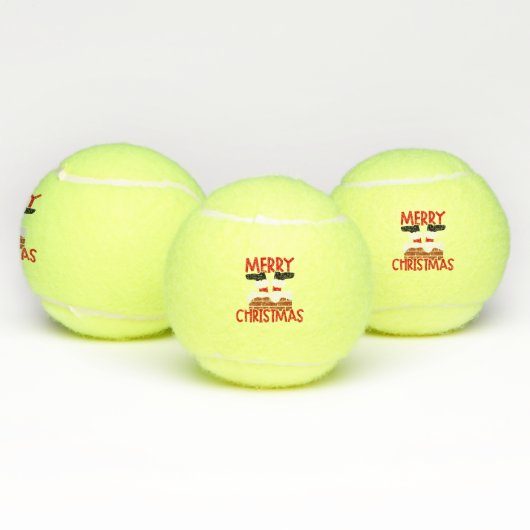 メリークリスマスサンタウィンターホリデー テニスボール (マルチ)
