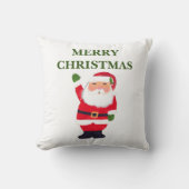 メリークリスマスサンタウォーターカラーフェスティバルノスタルジック クッション (正面)
