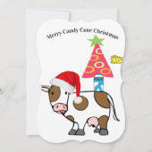 メリークリスマスサンタカウチーズフラットグリーティングカード カード (正面)