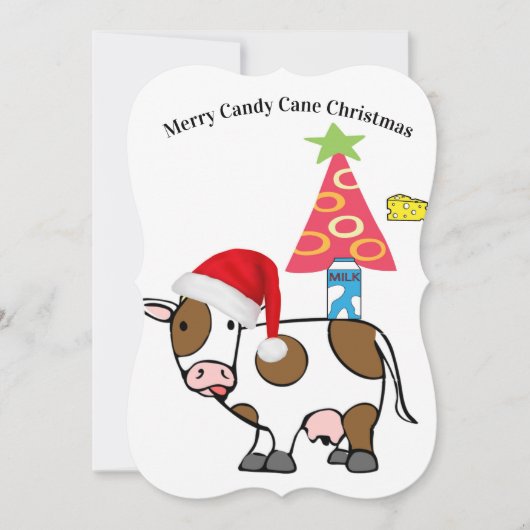 メリークリスマスサンタカウチーズフラットグリーティングカード カード (正面)