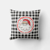 メリークリスマスサンタカートゥーンバッファロープレイド クッション (裏面)