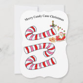 メリークリスマスサンタキャンディーケーンフラットグリーティングカード カード (正面)