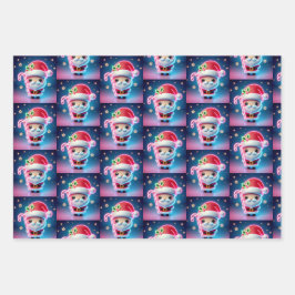 メリークリスマスサンタキャンディ ラッピングペーパーシート