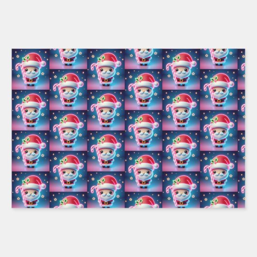 メリークリスマスサンタキャンディ ラッピングペーパーシート (正面)