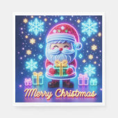 メリークリスマスサンタギフトのポスター スタンダードランチョンナプキン (正面)
