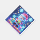 メリークリスマスサンタギフトのポスター スタンダードランチョンナプキン (角)