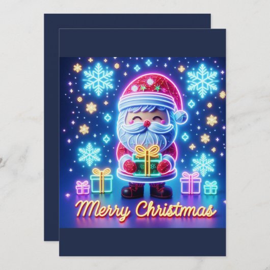 メリークリスマスサンタギフト 招待状 (正面/裏面)