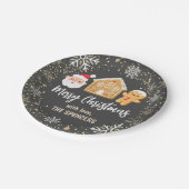 メリークリスマスサンタギンガーブレッドハウスパーティー ペーパープレート (アングル)