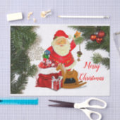 メリークリスマスサンタクロースがデカップクラフト 薄葉紙 (クラフト)