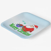 メリークリスマスサンタクロースとプレゼント ペーパープレート (傾斜あり)