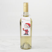 メリークリスマスサンタクロースとプレゼント ユニーク ボトルネックタグ (ボトル)