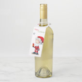 メリークリスマスサンタクロースとプレゼント ユニーク ボトルネックタグ (アングル)