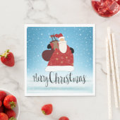 メリークリスマスサンタクロースとルドルフ スタンダードランチョンナプキン (インサイチュ)