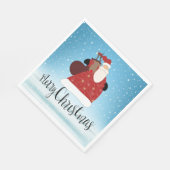 メリークリスマスサンタクロースとルドルフ スタンダードランチョンナプキン (角)