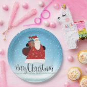 メリークリスマスサンタクロースとルドルフ ペーパープレート (パーティー)