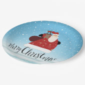 メリークリスマスサンタクロースとルドルフ ペーパープレート (アングル)