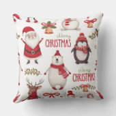 メリークリスマスサンタクロースと友人 クッション (裏面)