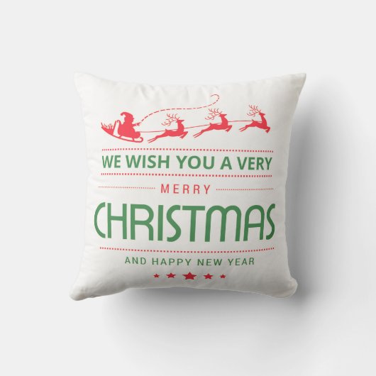 メリークリスマスサンタクロースのトナカイ |クリスマス クッション (裏面)