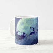 メリークリスマスサンタクロースのホリデーホリーすてき コーヒーマグカップ (正面左)