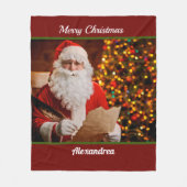 メリークリスマスサンタクロースの休日がパーソナライズ フリースブランケット (正面)