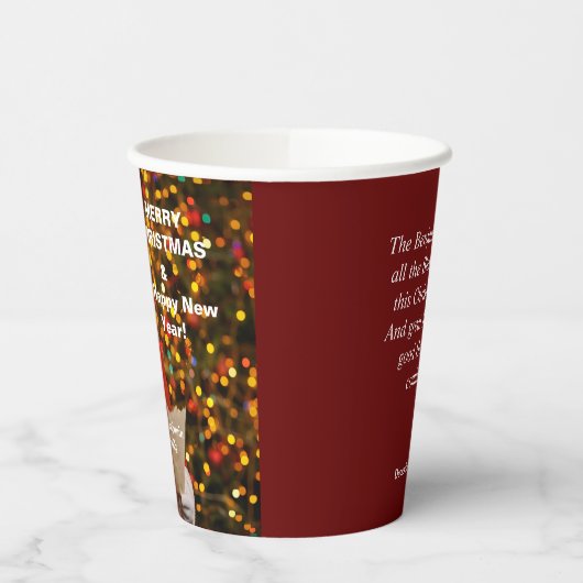 メリークリスマスサンタクロースの休日がパーソナライズ 紙コップ (左)