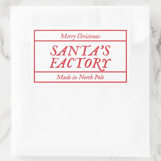 メリークリスマスサンタクロースの北極で生産された工場 長方形シール (バッグ)