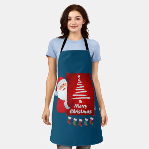 メリークリスマスサンタクロースの木ストッキングX-mas エプロン