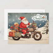メリークリスマスサンタクロースをバイクで シーズンポストカード (正面/裏面)