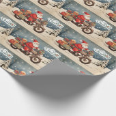 メリークリスマスサンタクロースをバイクで ラッピングペーパー (角)