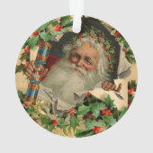 メリークリスマスサンタクロースアンティーククラシック オーナメント (裏面)