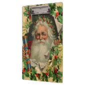 メリークリスマスサンタクロースアンティーククラシック クリップボード (左)