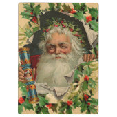 メリークリスマスサンタクロースアンティーククラシック クリップボード (裏面)