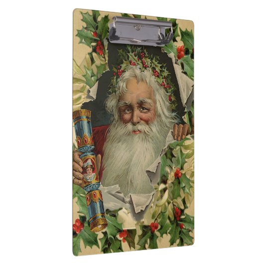 メリークリスマスサンタクロースアンティーククラシック クリップボード (右)