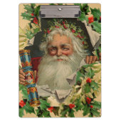 メリークリスマスサンタクロースアンティーククラシック クリップボード (正面)