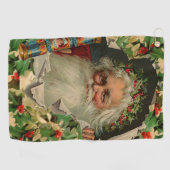 メリークリスマスサンタクロースアンティーククラシック ゴルフタオル (横)