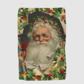 メリークリスマスサンタクロースアンティーククラシック ゴルフタオル (正面)