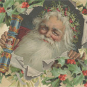 メリークリスマスサンタクロースアンティーククラシック シール (正面)