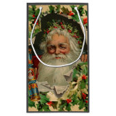 メリークリスマスサンタクロースアンティーククラシック スモールペーパーバッグ (裏面)