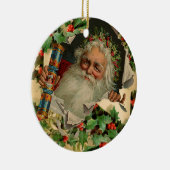 メリークリスマスサンタクロースアンティーククラシック セラミックオーナメント (右)