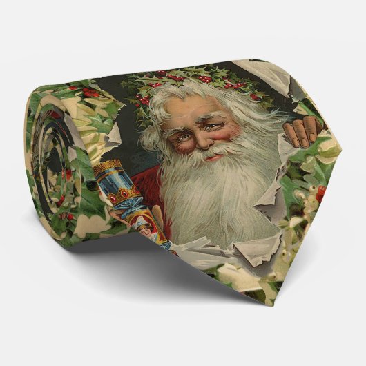 メリークリスマスサンタクロースアンティーククラシック ネクタイ (ロール)