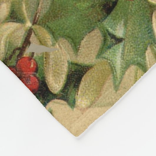 メリークリスマスサンタクロースアンティーククラシック フリースブランケット (角)