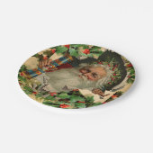 メリークリスマスサンタクロースアンティーククラシック ペーパープレート (アングル)