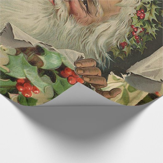 メリークリスマスサンタクロースアンティーククラシック ラッピングペーパー (角)