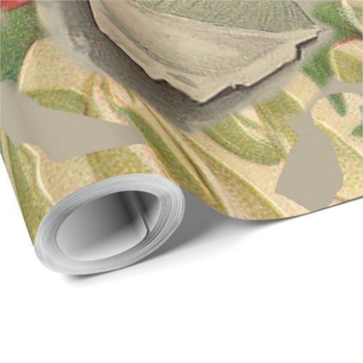 メリークリスマスサンタクロースアンティーククラシック ラッピングペーパー (ロールコーナー)