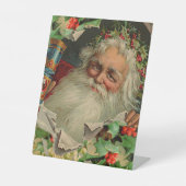 メリークリスマスサンタクロースアンティーククラシック 台座サイン (正面)