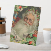 メリークリスマスサンタクロースアンティーククラシック 台座サイン (インサイチュ)